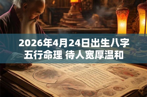 2026年4月24日出生八字五行命理 待人宽厚温和