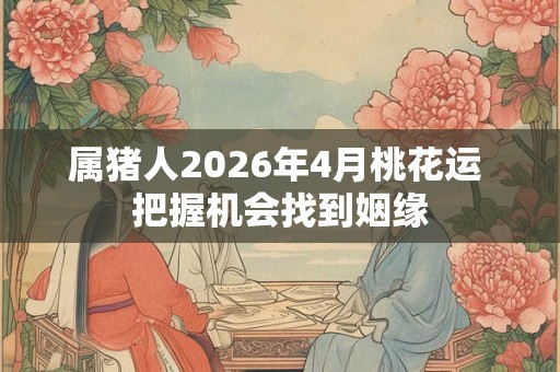 属猪人2026年4月桃花运 把握机会找到姻缘 属猪人2026年4月桃花运 把握机会找到姻缘
