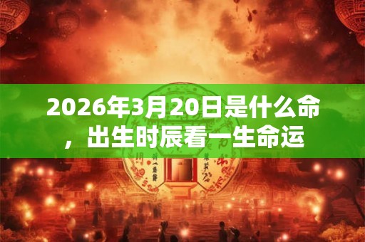 2026年3月20日是什么命，出生时辰看一生命运