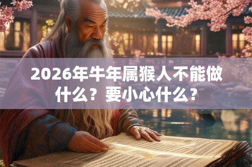 2026年牛年属猴人不能做什么？要小心什么？
