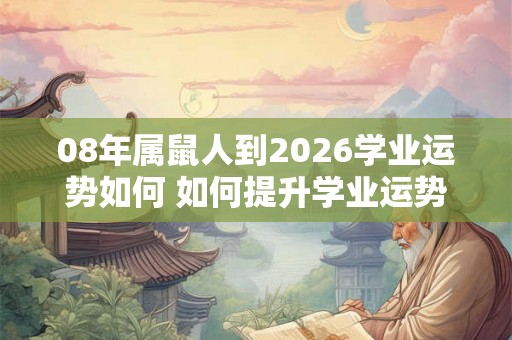 08年属鼠人到2026学业运势如何 如何提升学业运势