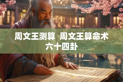 周文王测算  周文王算命术六十四卦