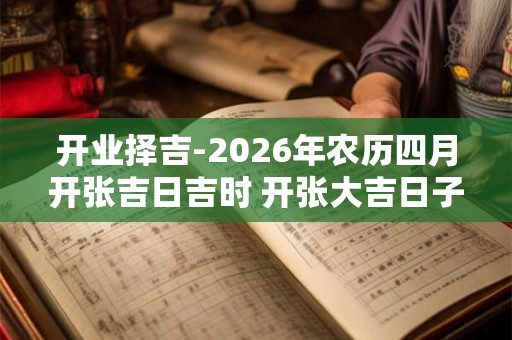 开业择吉-2026年农历四月开张吉日吉时 开张大吉日子
