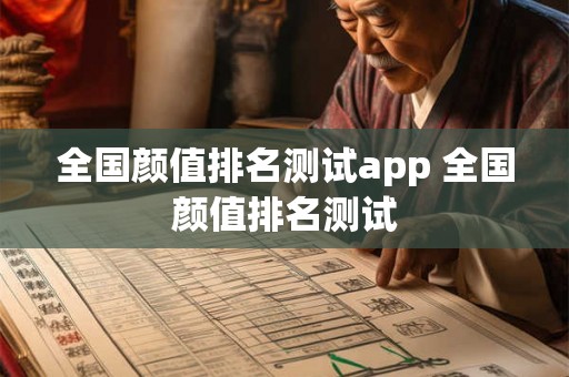 全国颜值排名测试app 全国颜值排名测试