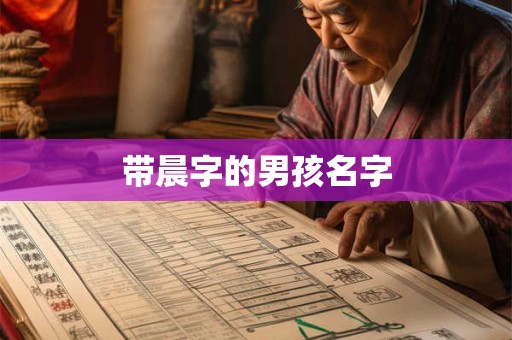 带晨字的男孩名字