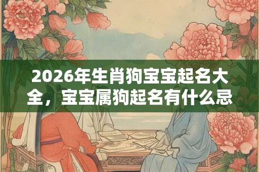 2026年生肖狗宝宝起名大全，宝宝属狗起名有什么忌讳？