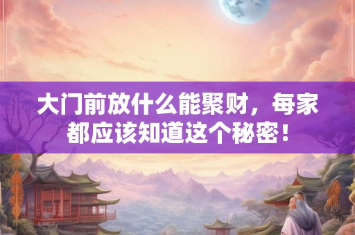 大门前放什么能聚财，每家都应该知道这个秘密！