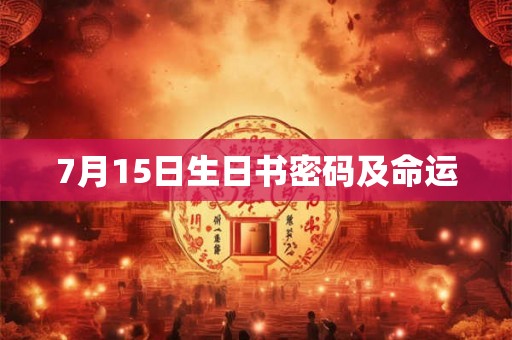 7月15日生日书密码及命运