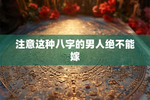 注意这种八字的男人绝不能嫁