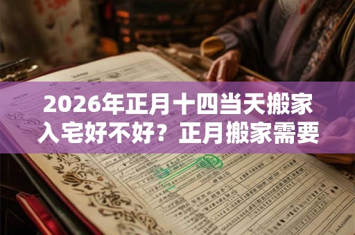 2026年正月十四当天搬家入宅好不好？正月搬家需要注意什么？