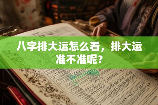 八字排大运怎么看，排大运准不准呢？