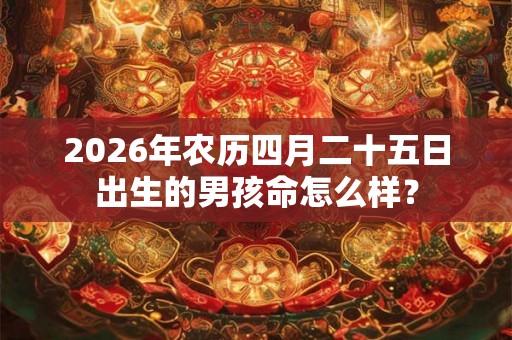 2026年农历四月二十五日出生的男孩命怎么样? 2026年农历四月二十五日出生的男孩命怎么样?