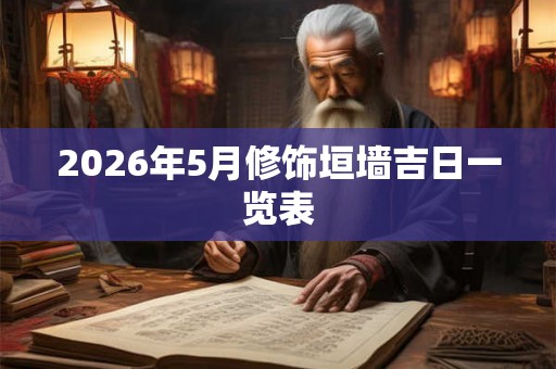 2026年5月修饰垣墙吉日一览表