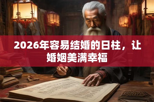 2026年容易结婚的日柱，让婚姻美满幸福