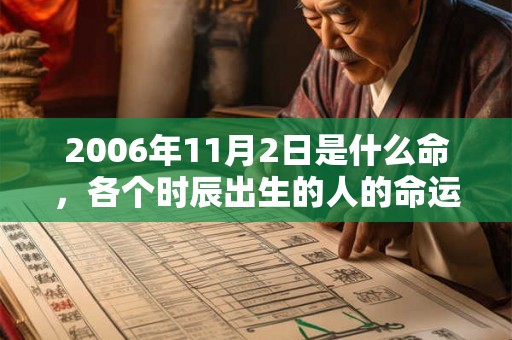 2006年11月2日是什么命，各个时辰出生的人的命运