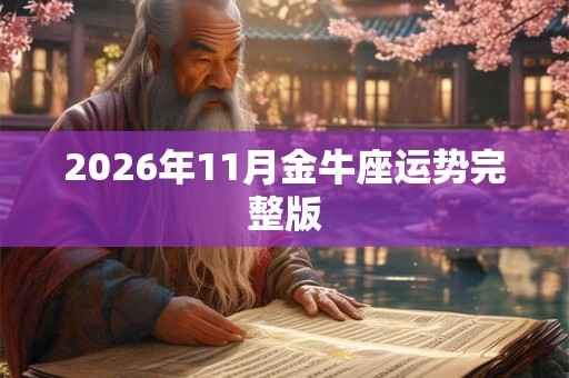 2026年11月金牛座运势完整版