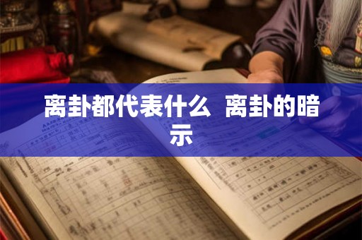 离卦都代表什么  离卦的暗示