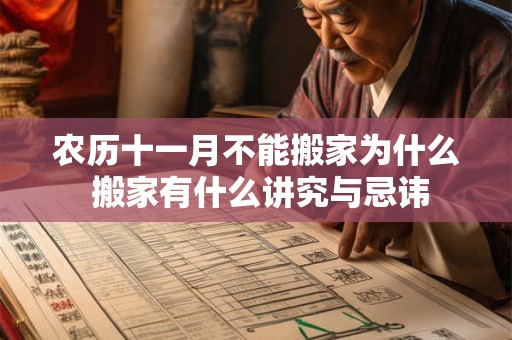 农历十一月不能搬家为什么 搬家有什么讲究与忌讳