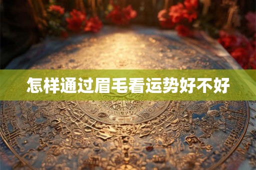 怎样通过眉毛看运势好不好