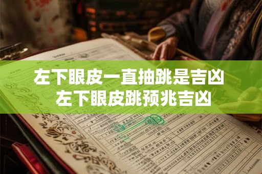 左下眼皮一直抽跳是吉凶  左下眼皮跳预兆吉凶