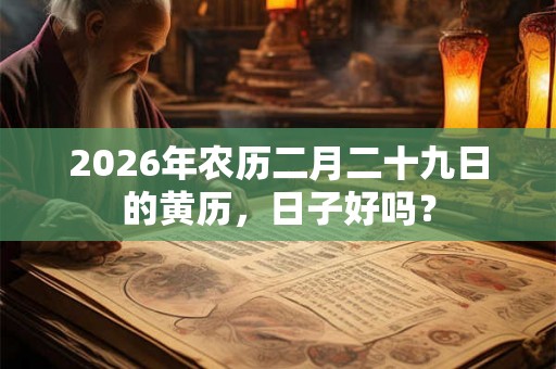 2026年农历二月二十九日的黄历，日子好吗？