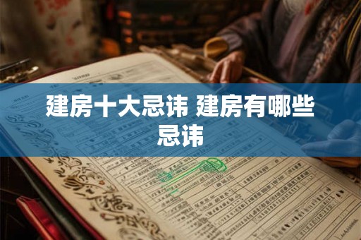 建房十大忌讳 建房有哪些忌讳