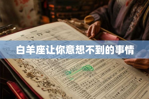 白羊座让你意想不到的事情
