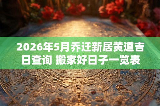 2026年5月乔迁新居黄道吉日查询 搬家好日子一览表