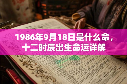 1986年9月18日是什么命，十二时辰出生命运详解