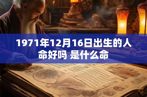 1971年12月16日出生的人命好吗 是什么命