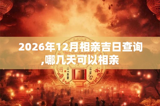 2026年12月相亲吉日查询,哪几天可以相亲