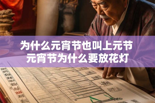 为什么元宵节也叫上元节 元宵节为什么要放花灯 为什么元宵节也叫上元节 元宵节为什么要放花灯