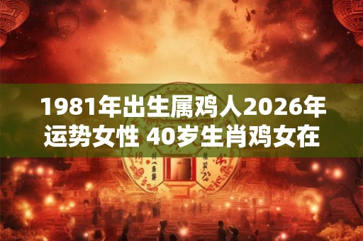 1981年出生属鸡人2026年运势女性 40岁生肖鸡女在2026年运气如何 1981年出生属鸡人2026年运势女性 40岁生肖鸡女在2026年运气如何