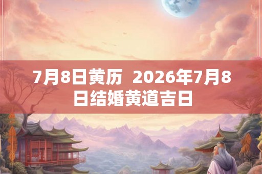 7月8日黄历 2026年7月8日结婚黄道吉日 7月8日黄历 2026年7月8日结婚黄道吉日