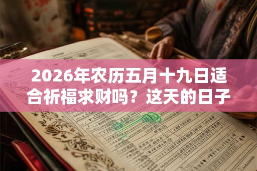 2026年农历五月十九日适合祈福求财吗？这天的日子好不好？