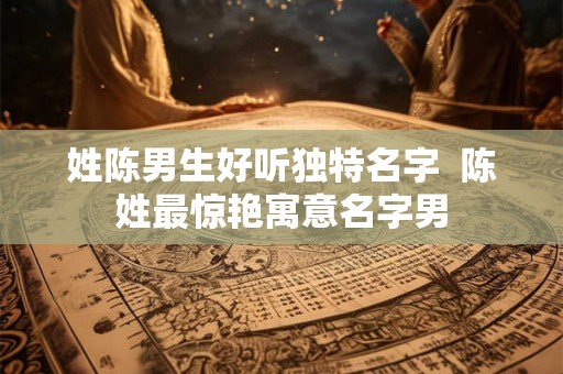 姓陈男生好听独特名字  陈姓最惊艳寓意名字男