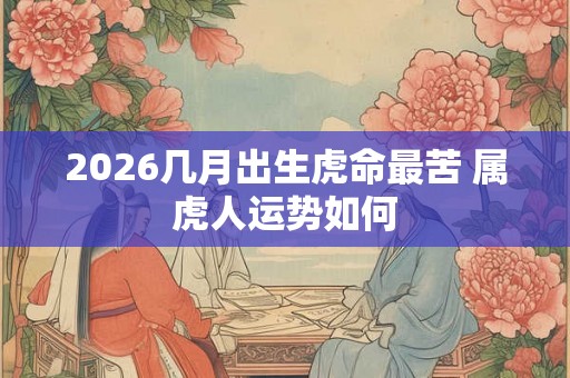 2026几月出生虎命最苦 属虎人运势如何