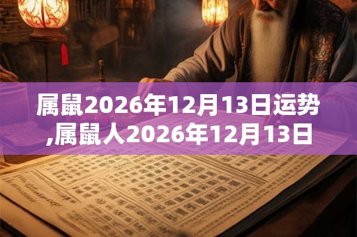 属鼠2026年12月13日运势,属鼠人2026年12月13日财运,生肖鼠2026年12月13日运势