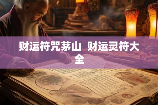 财运符咒茅山  财运灵符大全
