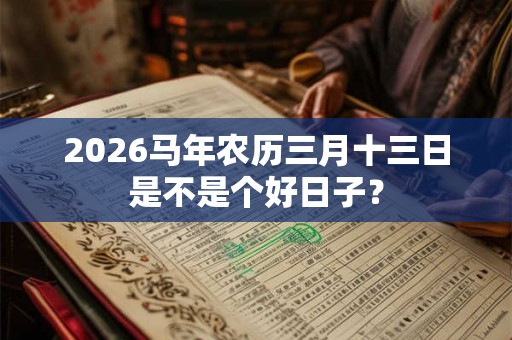 2026马年农历三月十三日是不是个好日子？