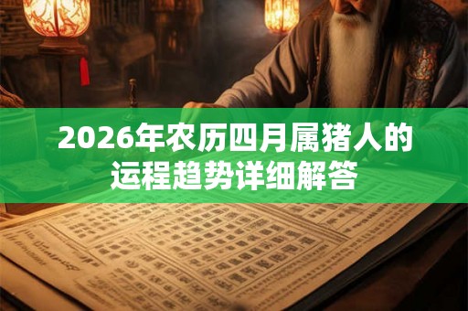 2026年农历四月属猪人的运程趋势详细解答