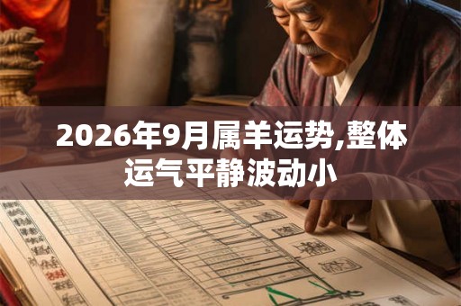 2026年9月属羊运势,整体运气平静波动小