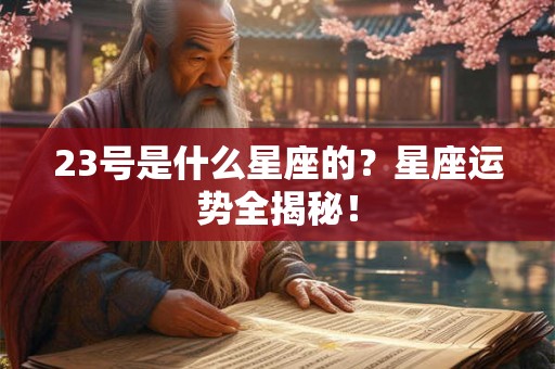 23号是什么星座的？星座运势全揭秘！