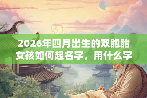 2026年四月出生的双胞胎女孩如何起名字，用什么字比较好