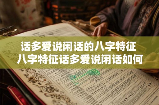 话多爱说闲话的八字特征 八字特征话多爱说闲话如何变得少言寡语