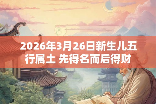 2026年3月26日新生儿五行属土 先得名而后得财
