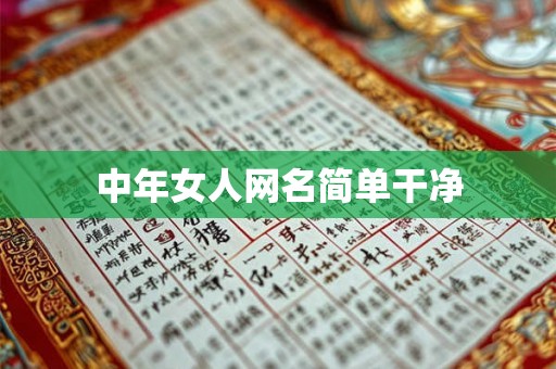 中年女人网名简单干净