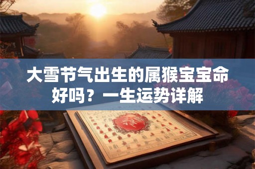 大雪节气出生的属猴宝宝命好吗？一生运势详解