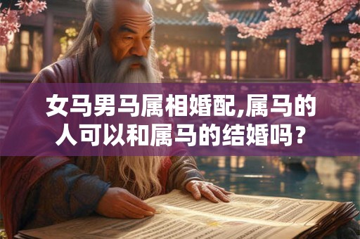 女马男马属相婚配,属马的人可以和属马的结婚吗？