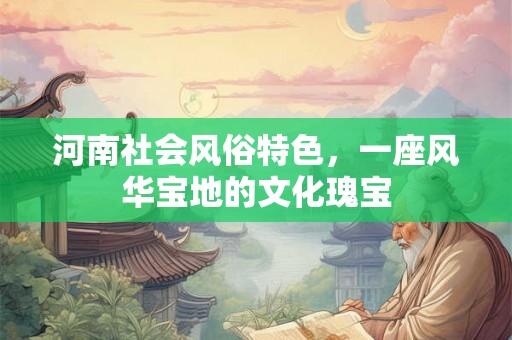 河南社会风俗特色，一座风华宝地的文化瑰宝